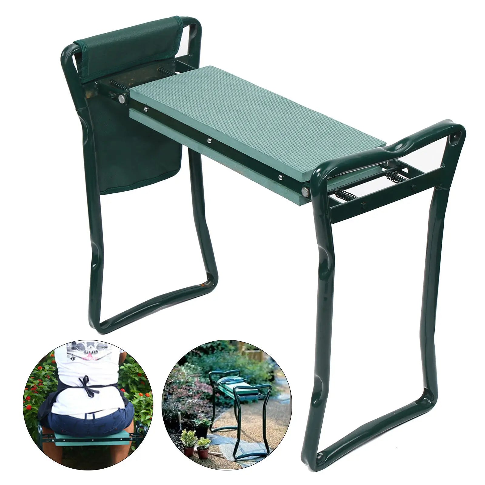 Chaise pliante de jardin avec repose-genoux