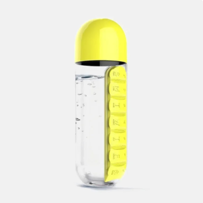 Bouteille d'eau avec pilulier Water Bottle With Pill Organizer