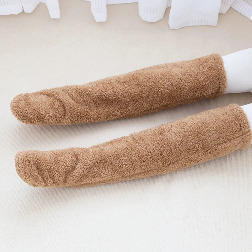 Bas chauffants pour les jambes en peluche