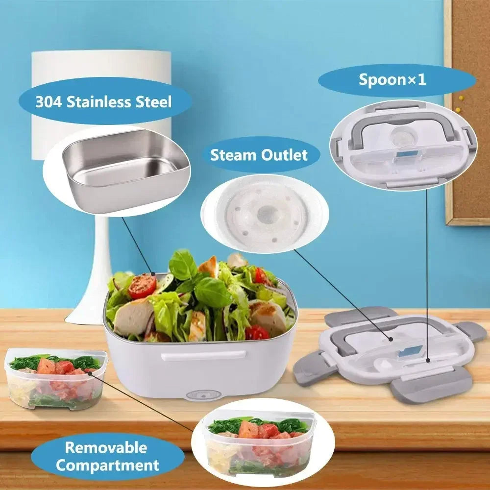 Boîte à lunch chauffante électrique 2 en 1  2-In-1 Electric Heating Lunch Box