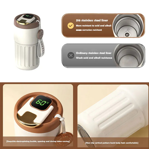 Tasse à café en acier inoxydable de 450 ml.