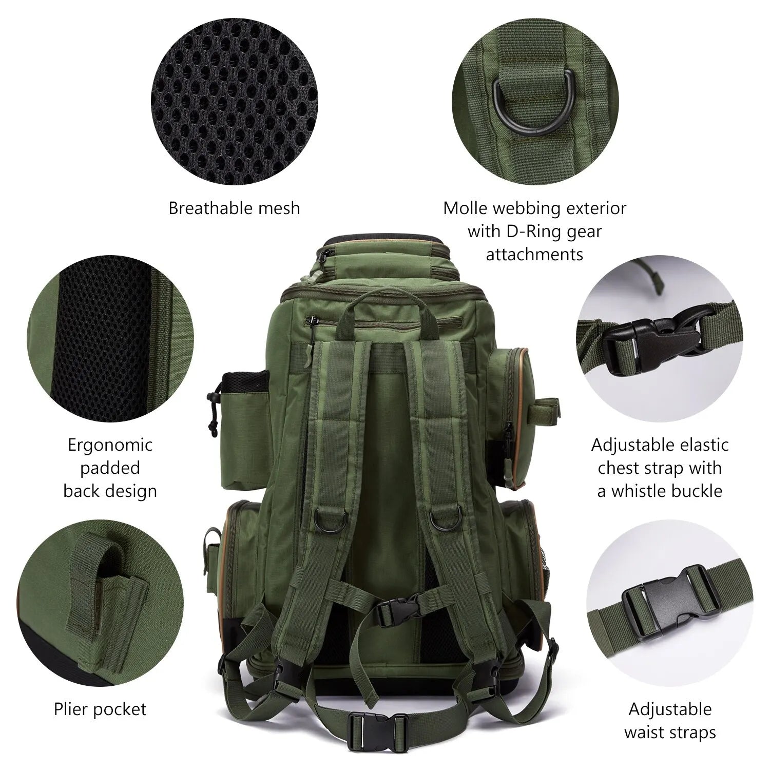 Sac à dos de pêche multifonction
