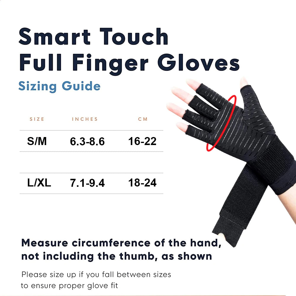 1 paire de gants de compression en cuivre pour l'arthrite.