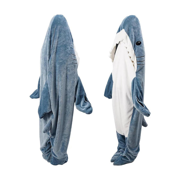 Couverture de couchage portable en forme de requin.