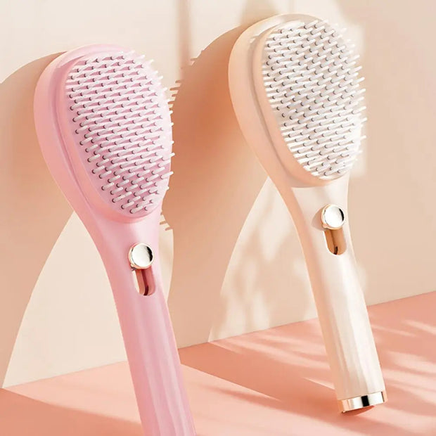 Brosse de massage télescopique autonettoyante