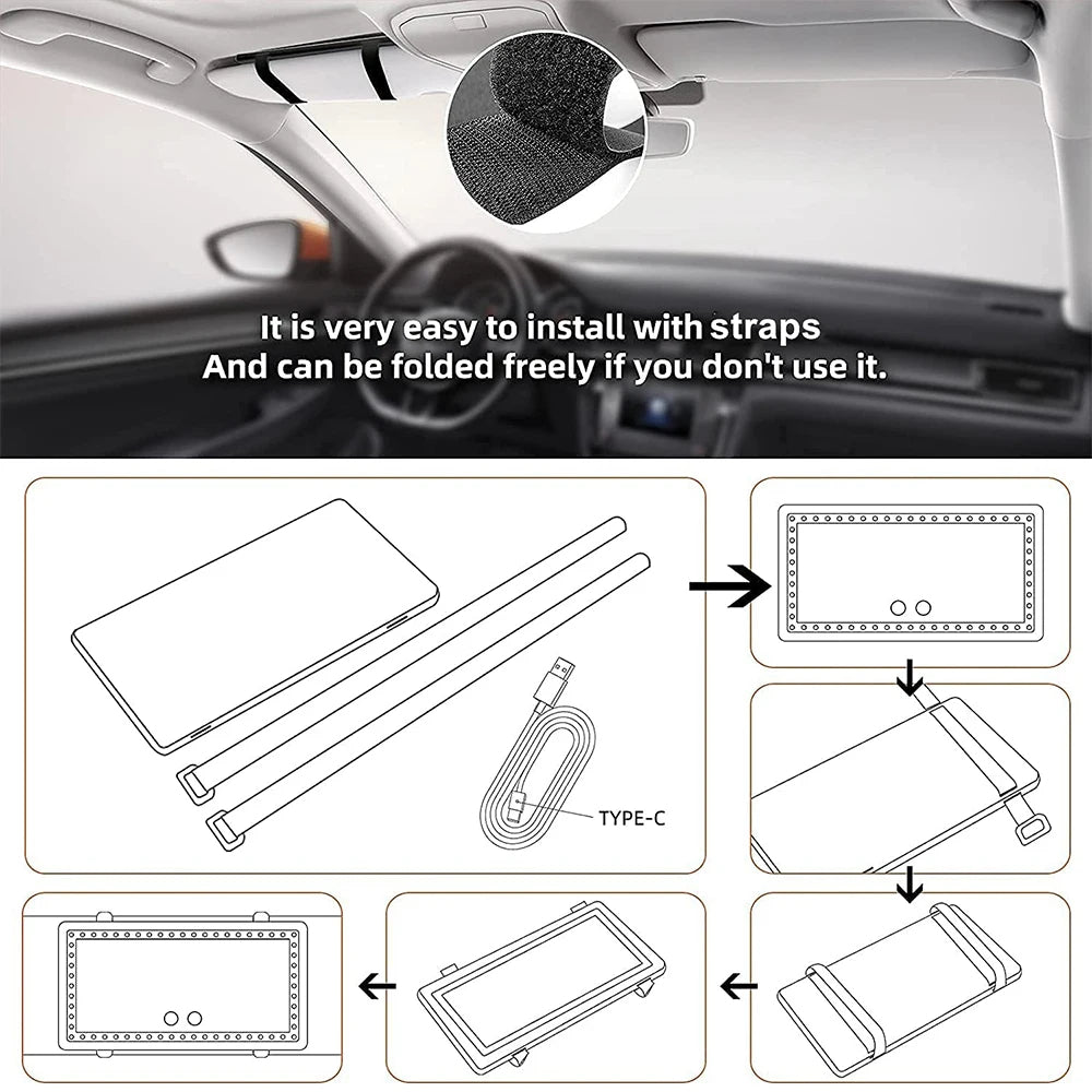 Miroir de maquillage de voiture