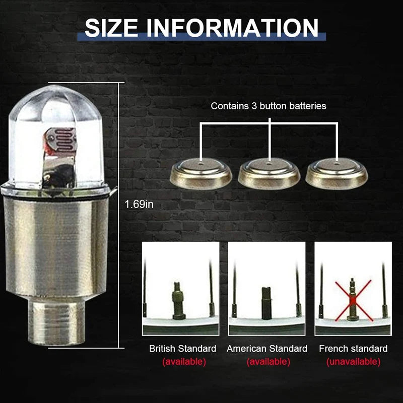 Bouchons de valve de pneu à LED