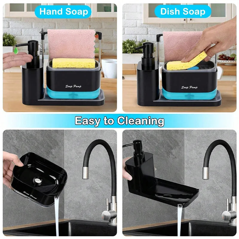 Ensemble distributeur de savon pour les mains et la vaisselle 5 en 1  5-in-1 Hand and Dish Soap Dispenser Set