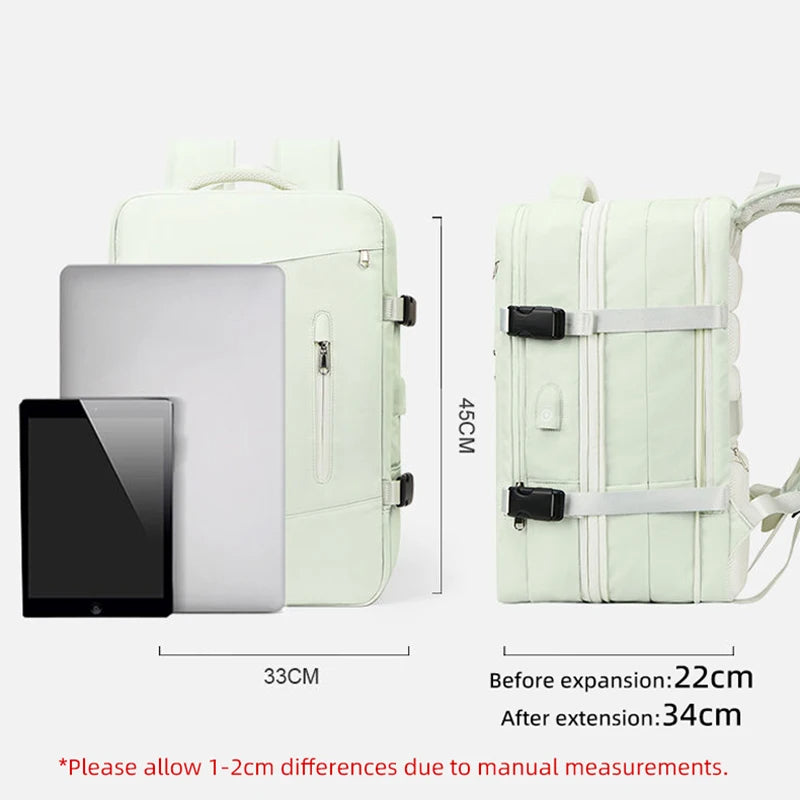 Sac à dos de voyage extensible unisexe.