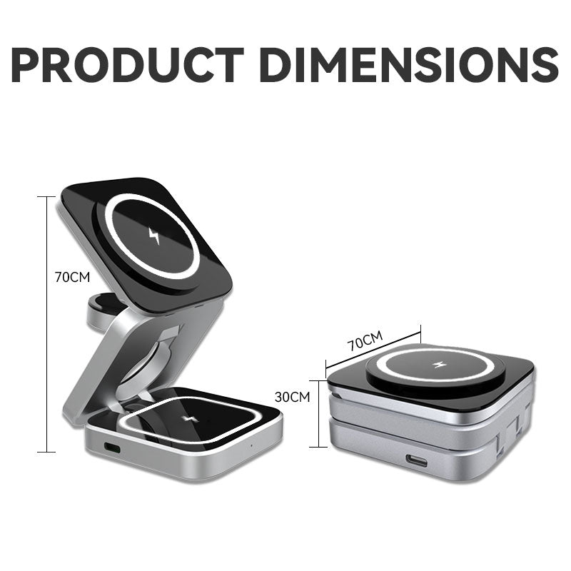 Chargeur sans fil pliable 3 en 1 portable