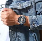 Montre homme Curren avec chronographe et boîte.