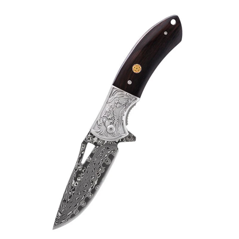 Couteau pliant en acier de Damas