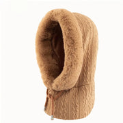 Écharpe-masque d'hiver en polaire tricotée épaississante