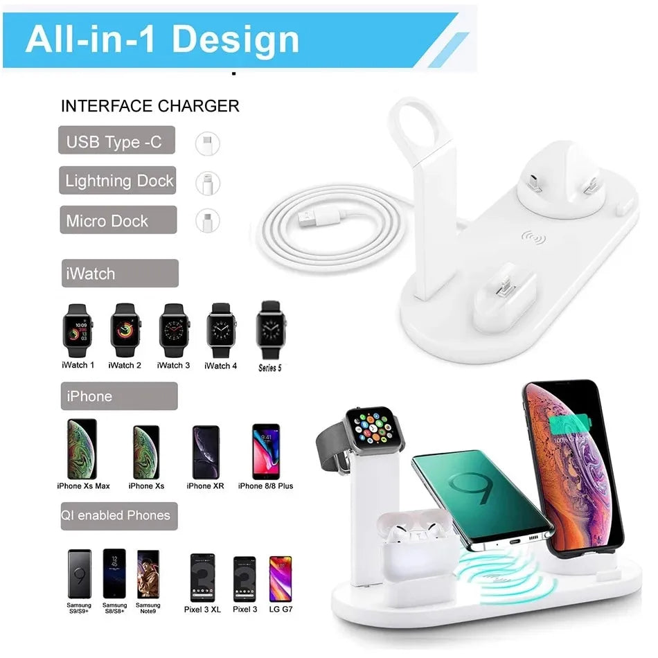 Support de chargeur sans fil 5 en 1 pour iPhone
