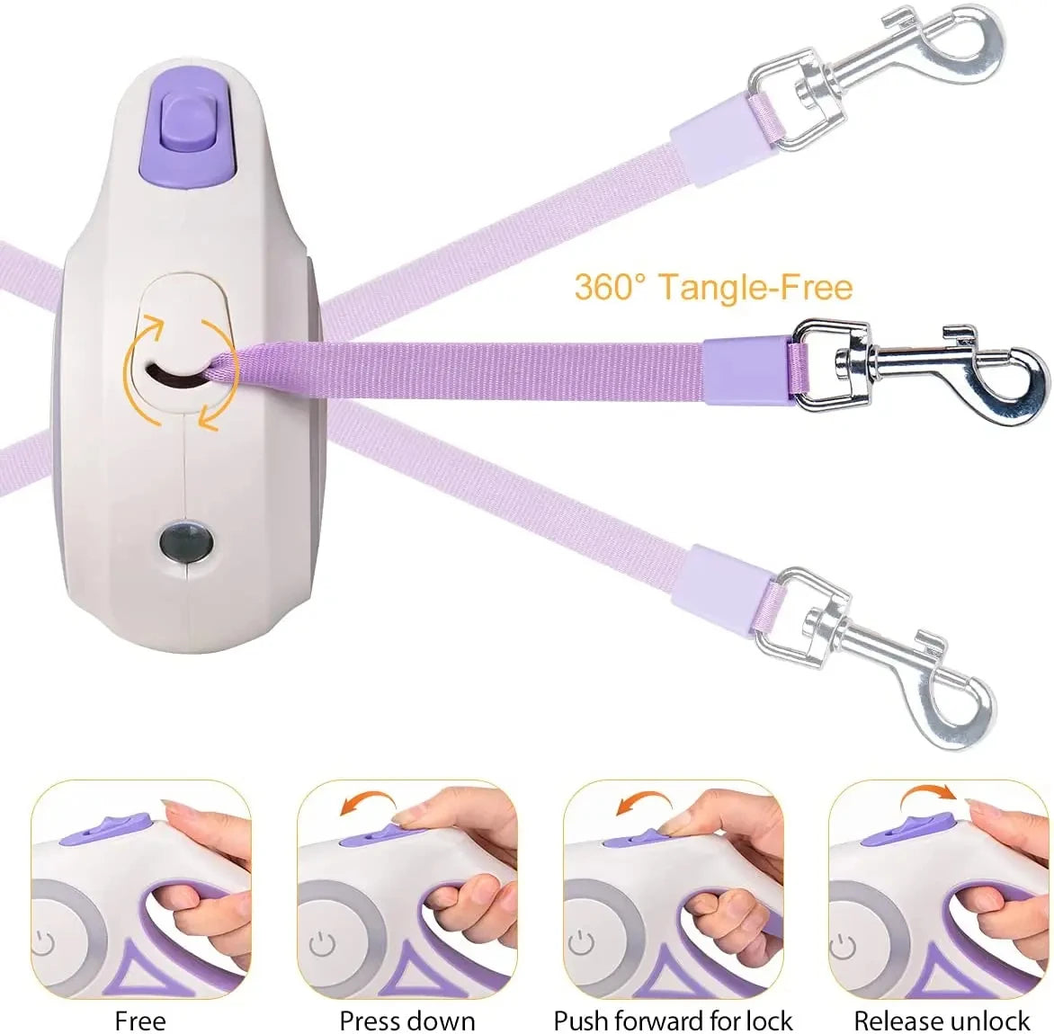 Corde de promenade lumineuse rétractable automatique pour chien