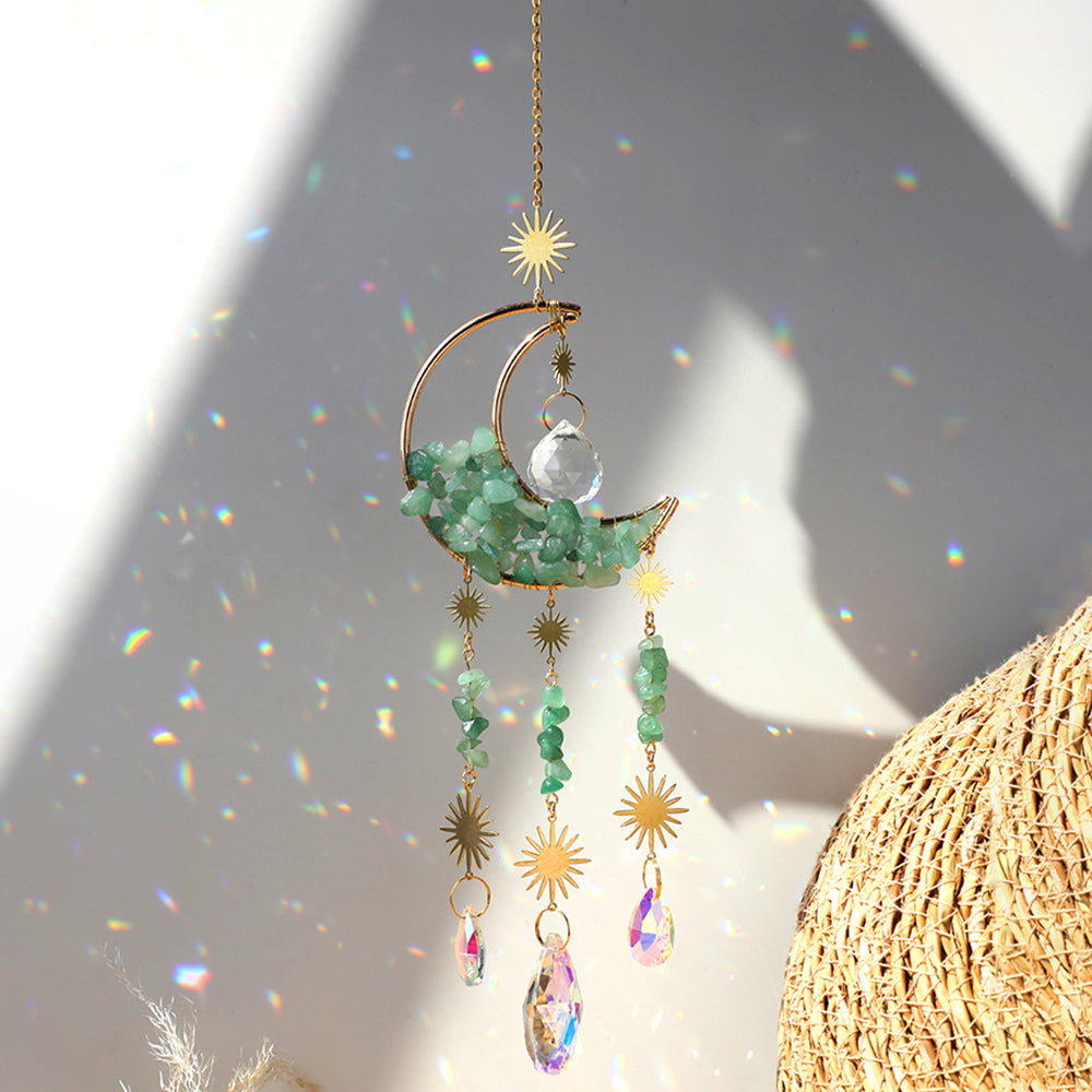 Prisme décoratif attrape-soleil en cristal de lune.