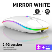 Souris sans fil 2,4 GHz rechargeable Bluetooth RVB.