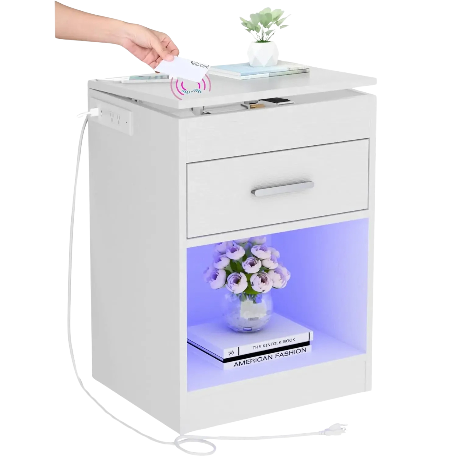 Table de chevet avec serrure RFID