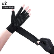 1 paire de gants de compression en cuivre pour l'arthrite.