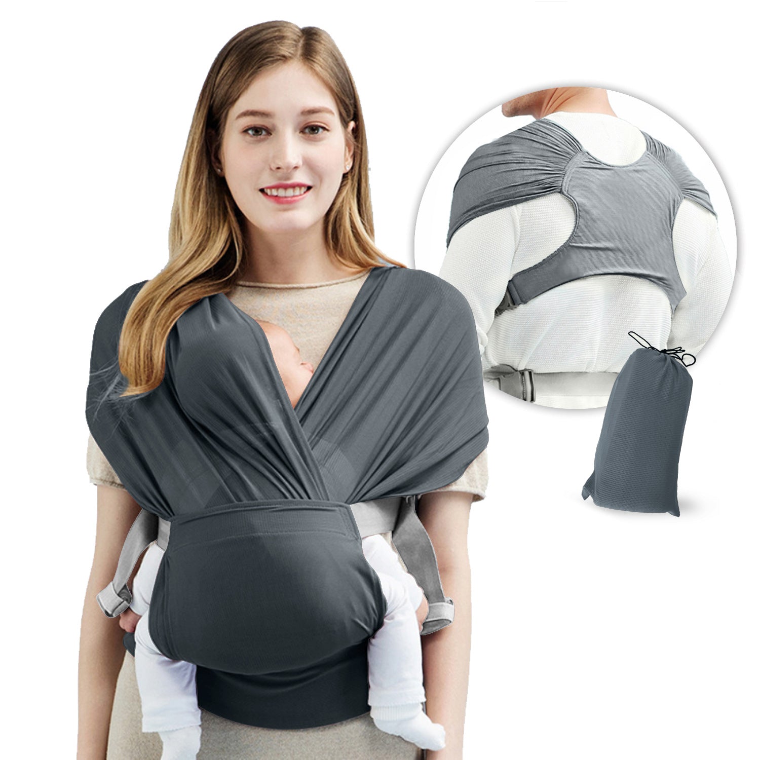 Porte-bébé extensible en écharpe
