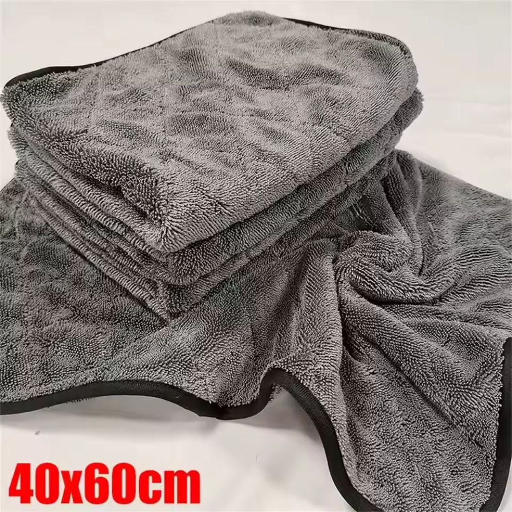 Serviette de séchage pour voiture en microfibre torsadée 1 200 g/m²