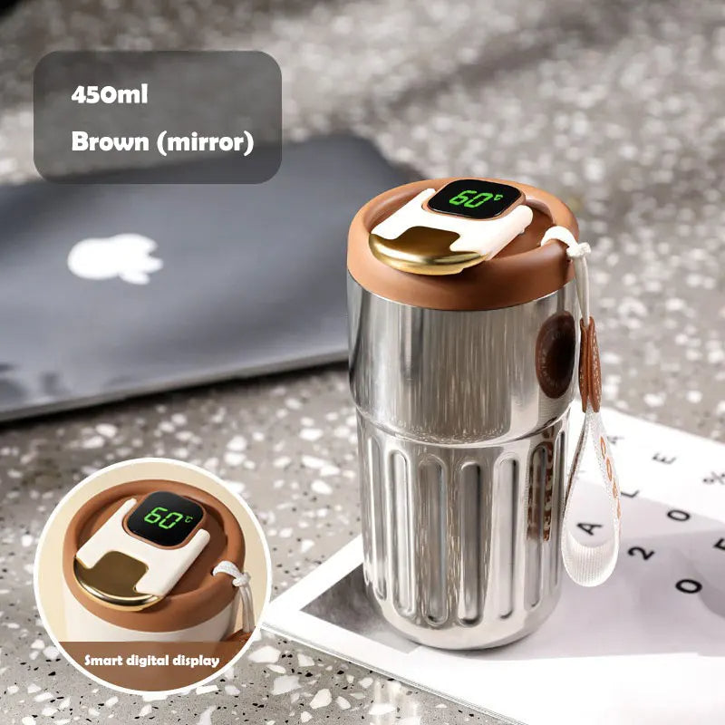 Tasse à café en acier inoxydable de 450 ml.