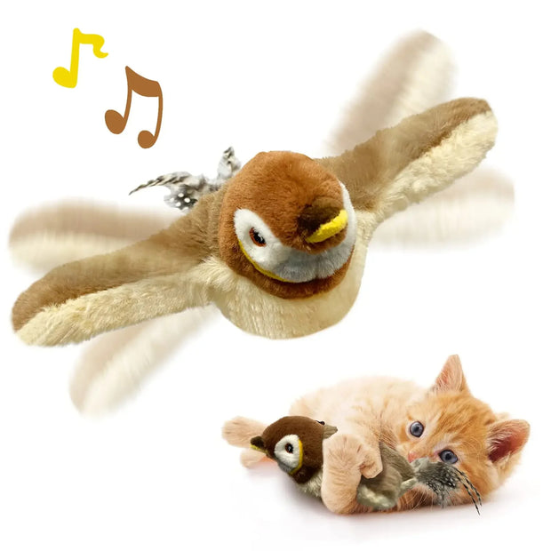 Jouet interactif pour chat en forme d'oiseau