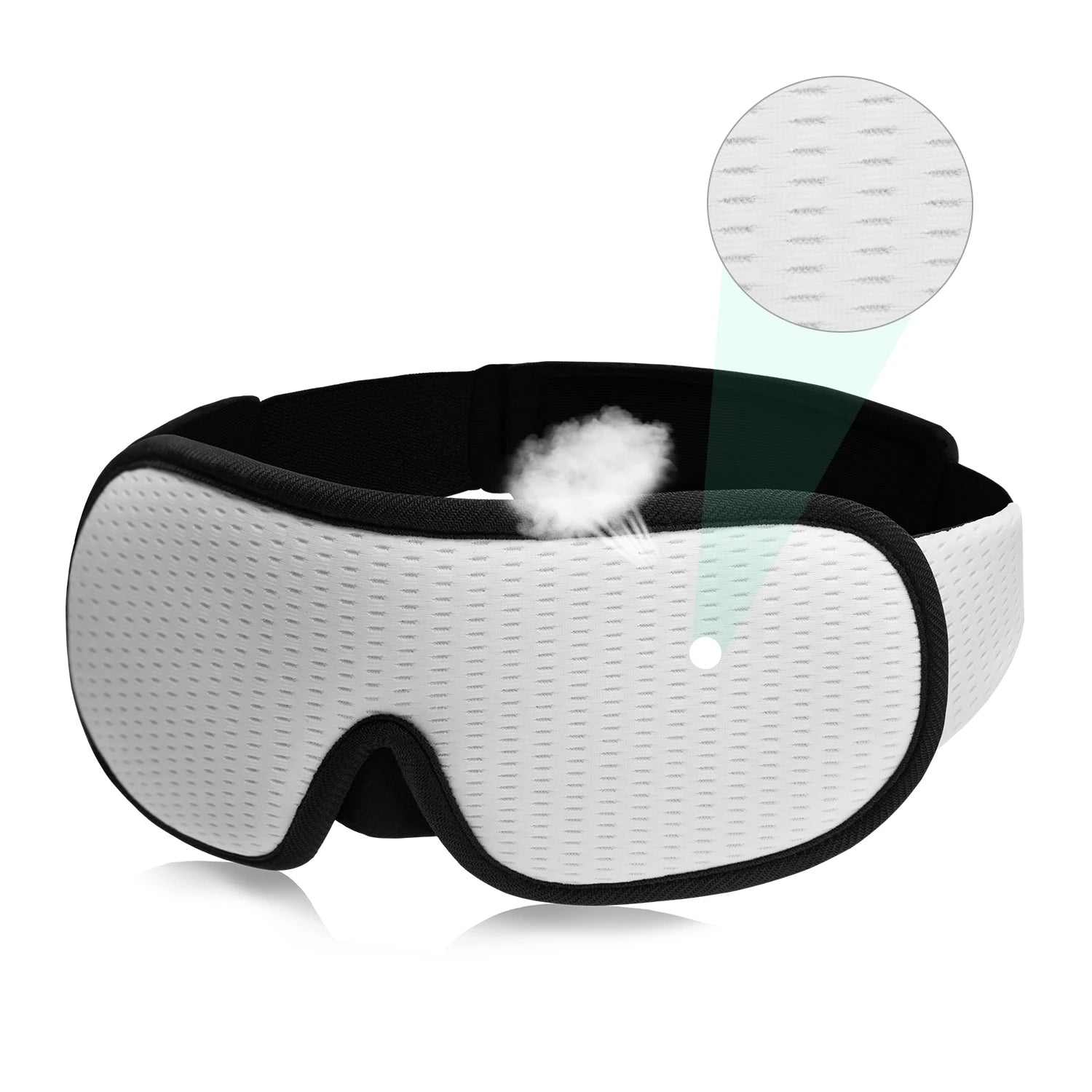Masque de sommeil 3D occultant la lumière, doux et rembourré.