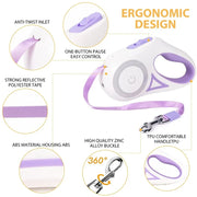 Corde de promenade lumineuse rétractable automatique pour chien