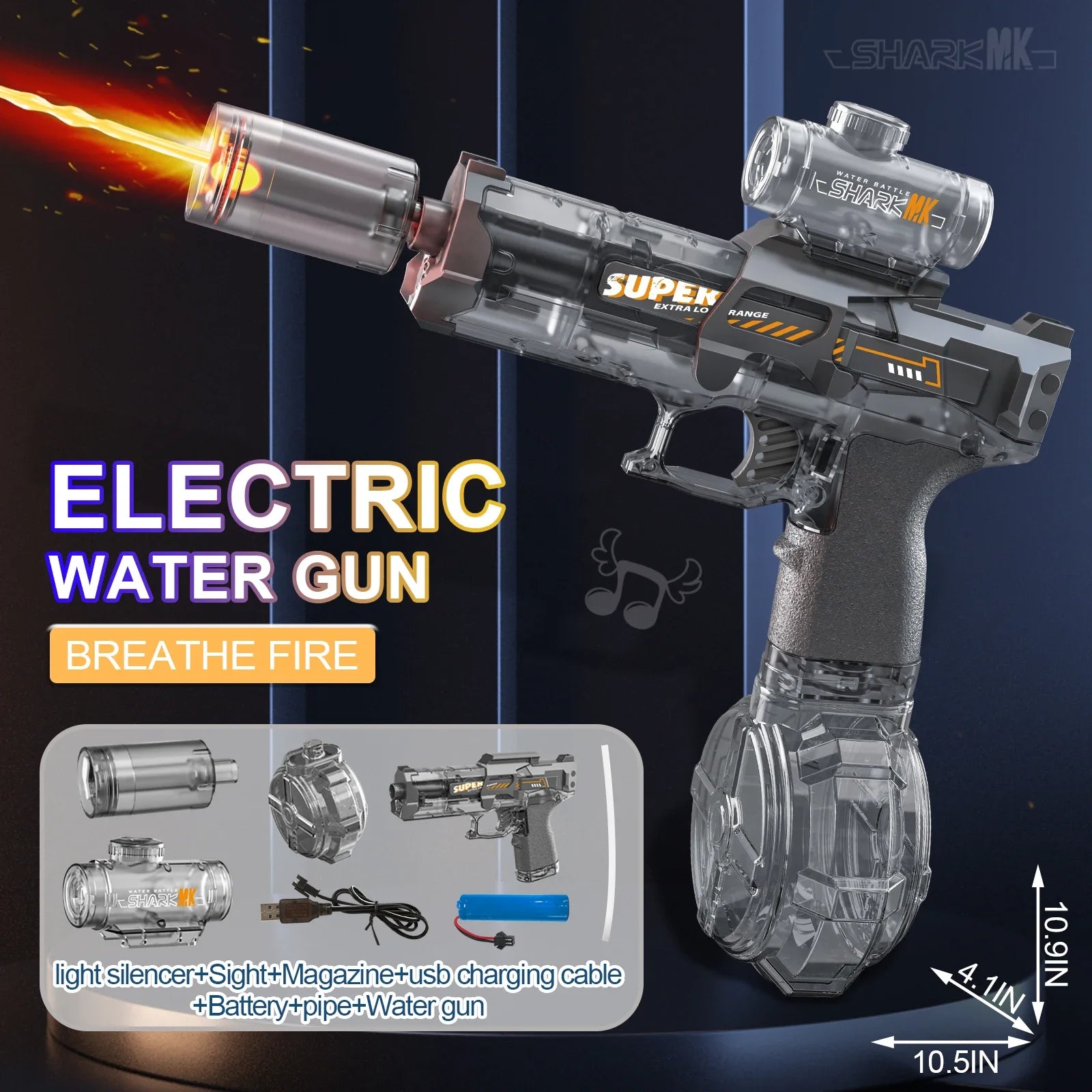 Pistolet à eau LED lumineux