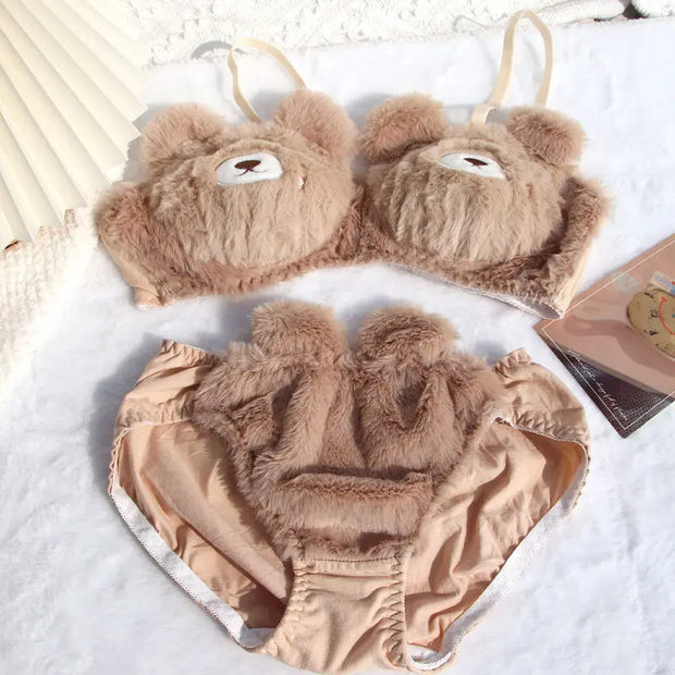 Ensemble de lingerie soutien-gorge en peluche