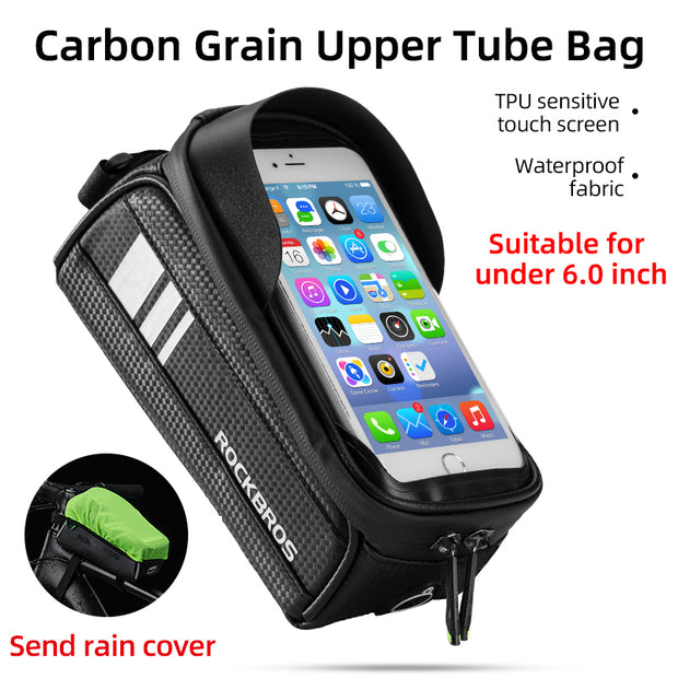 Sacoche de vélo étanche à écran tactile.