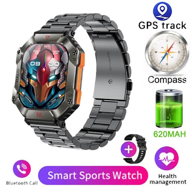 Montre intelligente militaire robuste.