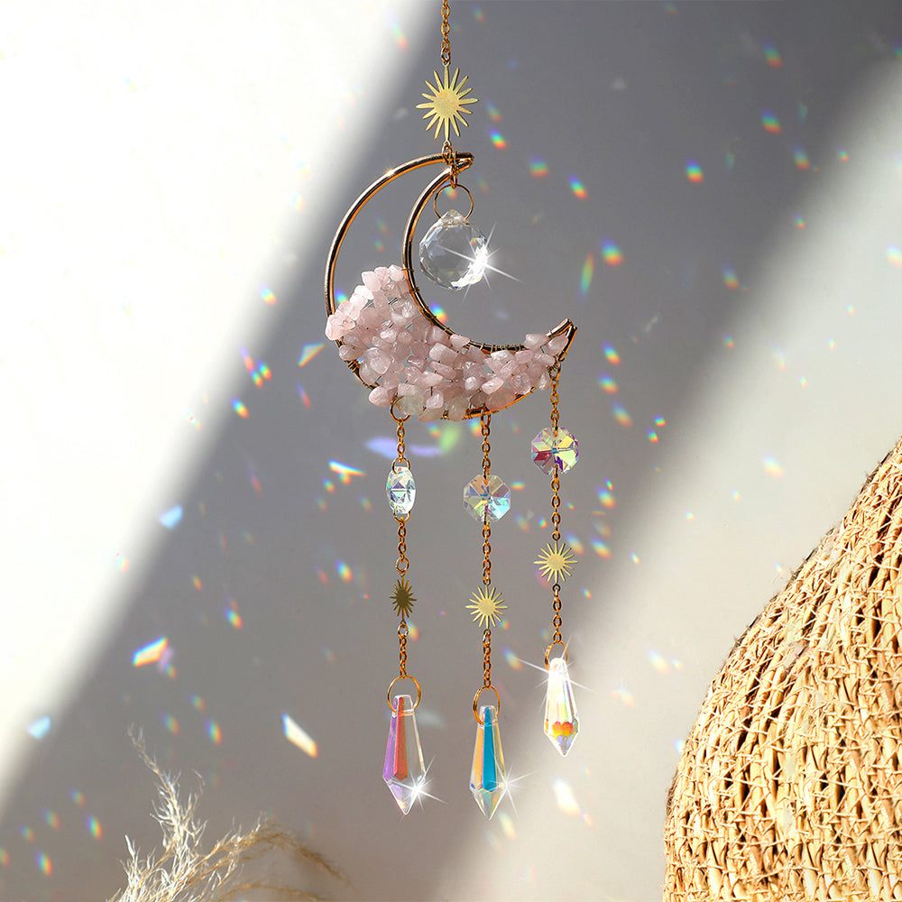 Prisme décoratif attrape-soleil en cristal de lune.