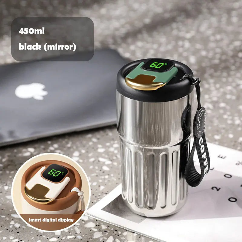 Tasse à café en acier inoxydable de 450 ml.