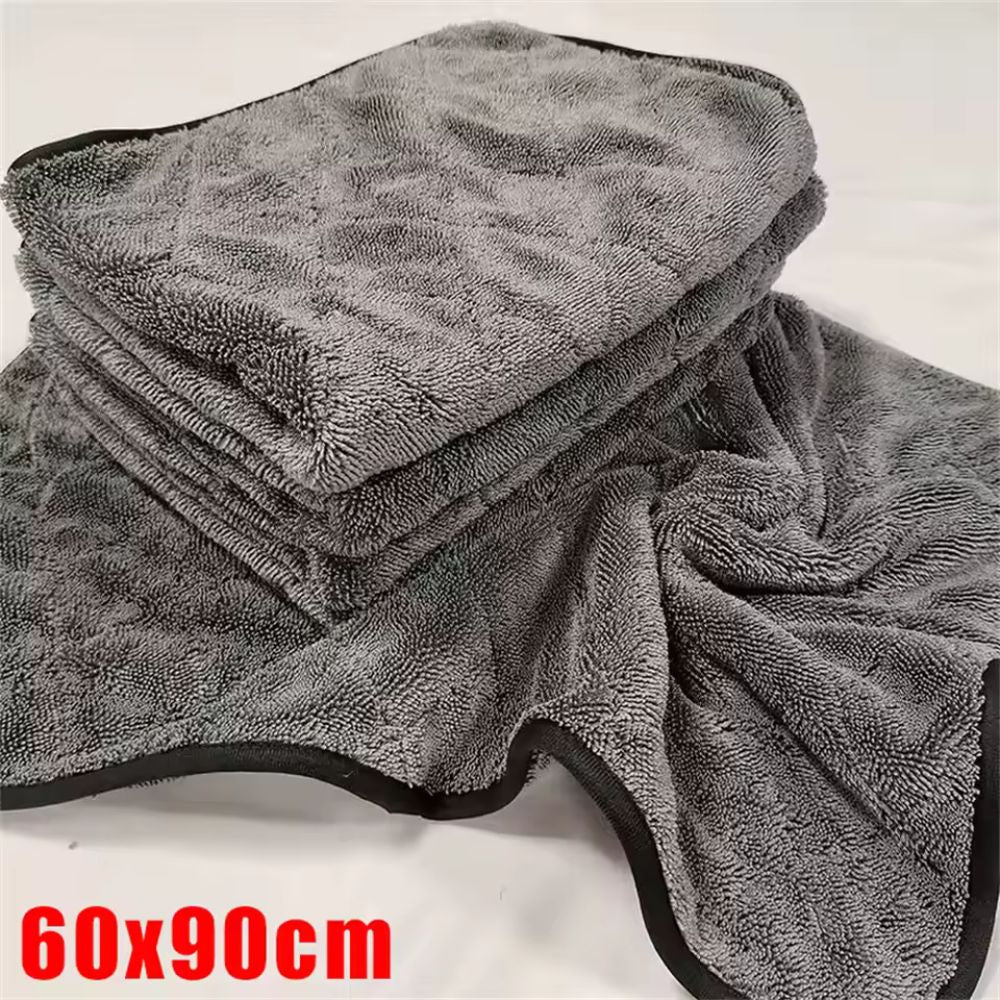 Serviette de séchage pour voiture en microfibre torsadée 1 200 g/m²