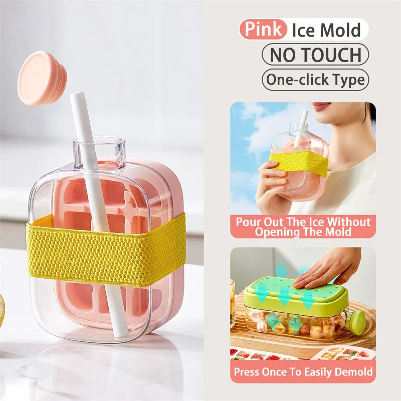Bac à glaçons avec paille.         Ice Cube Tray With Straw