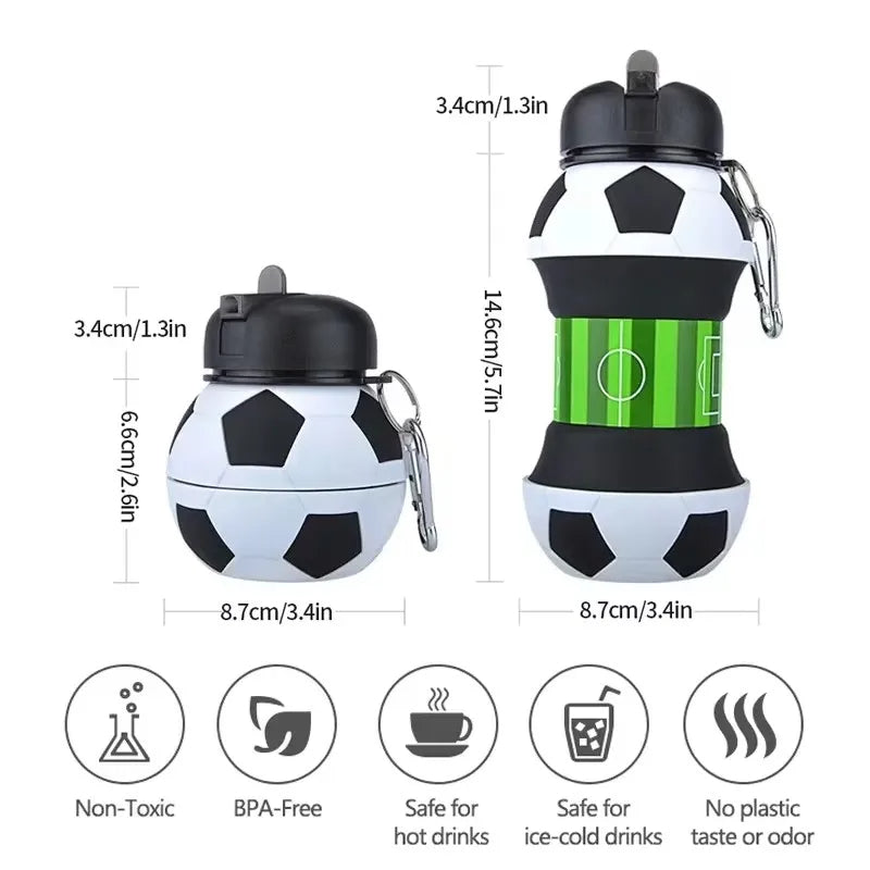 Bouteille de ballon de sport pliable.