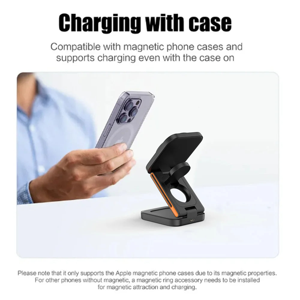 Station de charge pliable 3 en 1