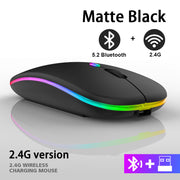 Souris sans fil 2,4 GHz rechargeable Bluetooth RVB.