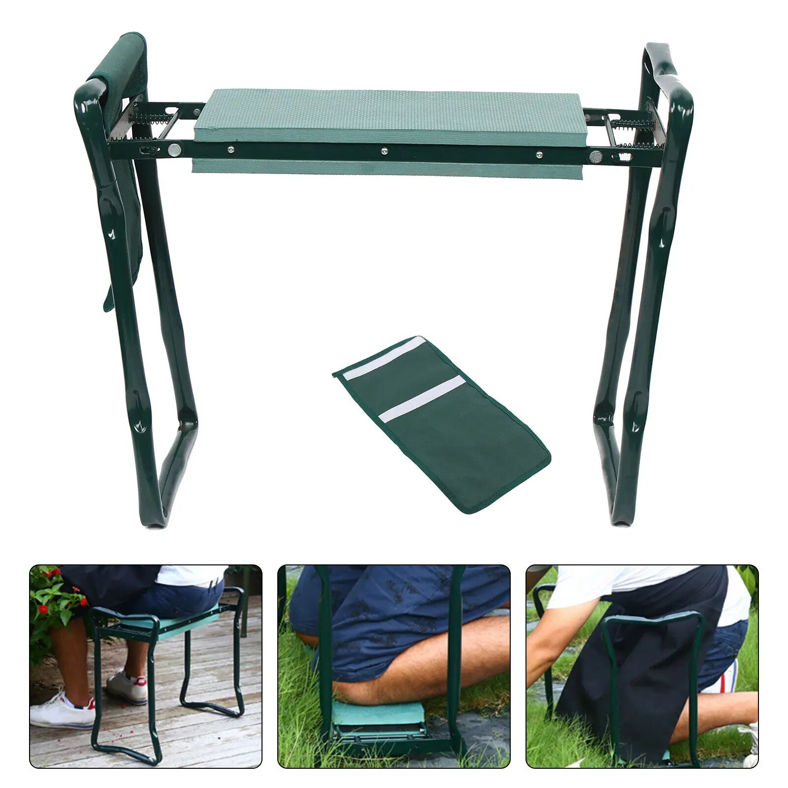 Chaise pliante de jardin avec repose-genoux