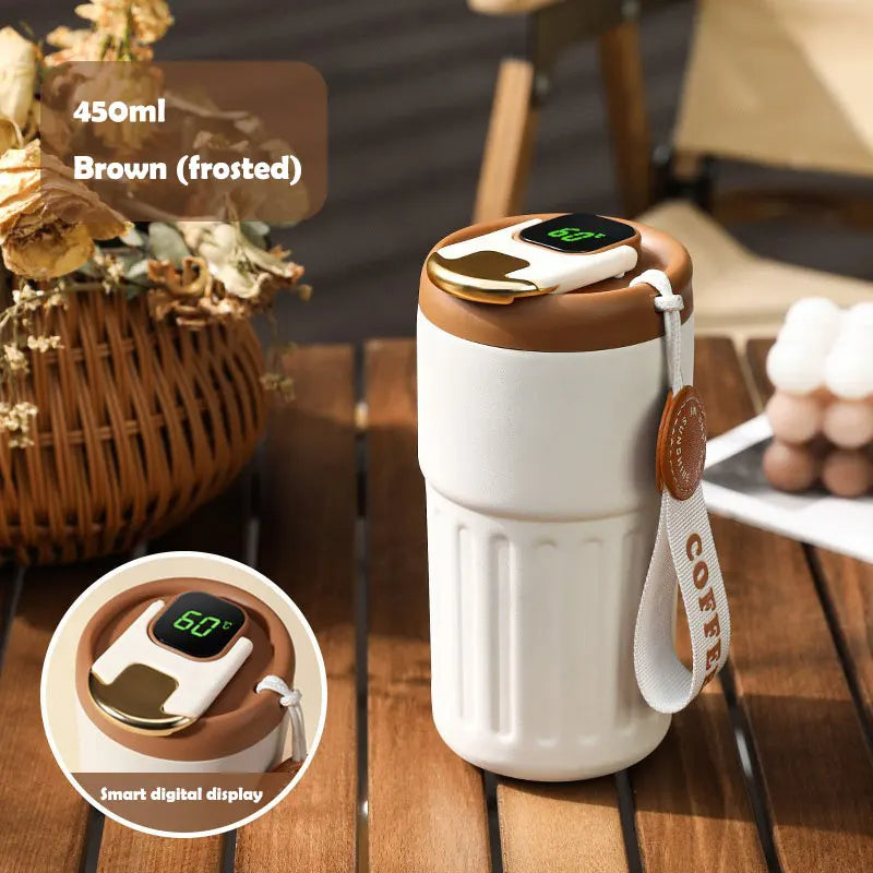 Tasse à café en acier inoxydable de 450 ml.