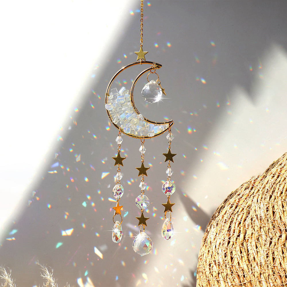 Prisme décoratif attrape-soleil en cristal de lune.