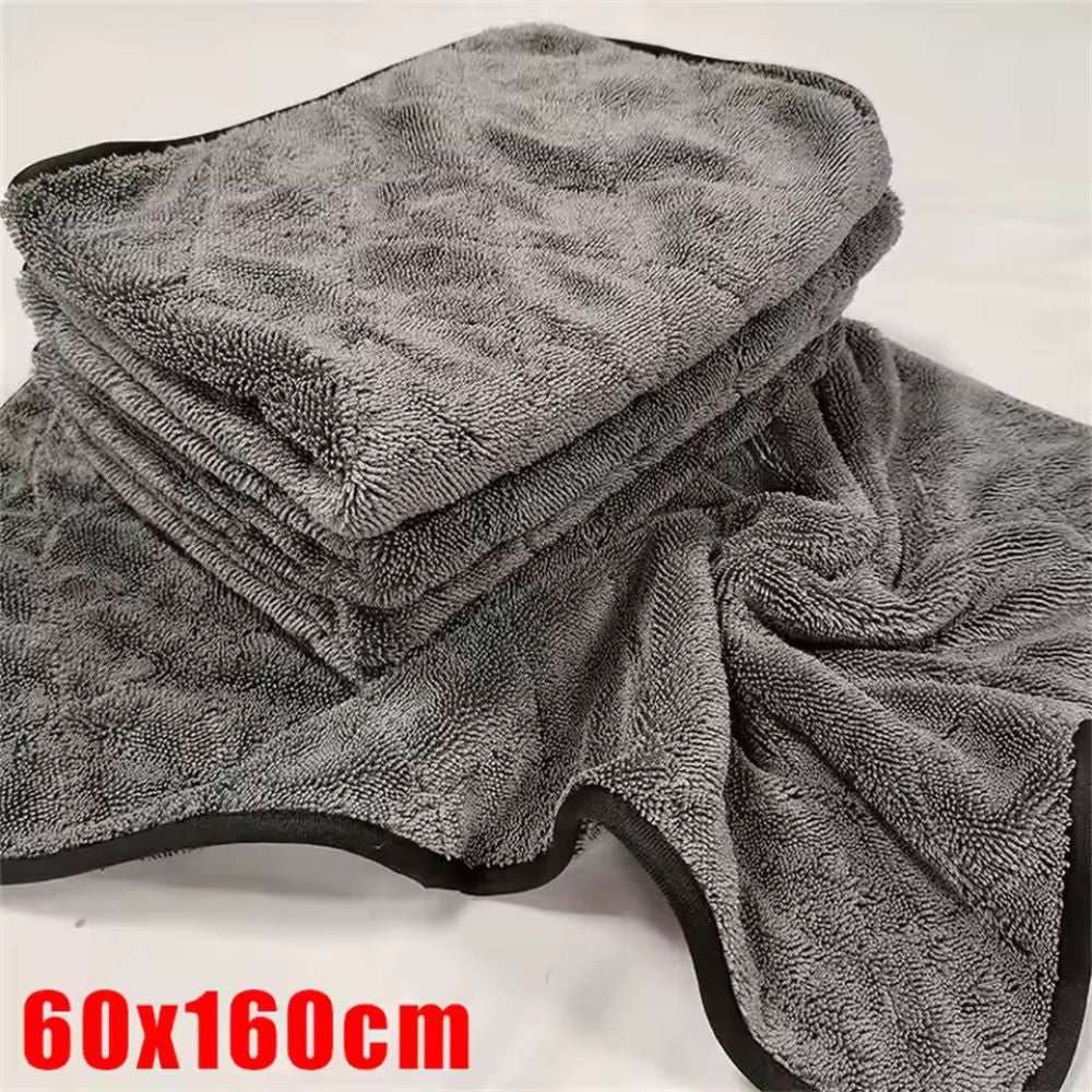 Serviette de séchage pour voiture en microfibre torsadée 1 200 g/m²