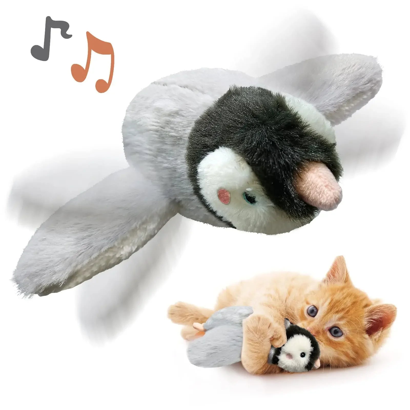 Jouet interactif pour chat en forme d'oiseau
