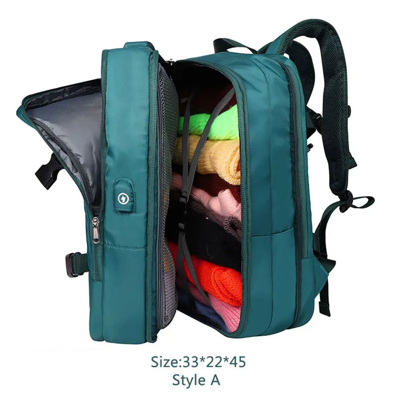 Sac à dos de voyage extensible unisexe.