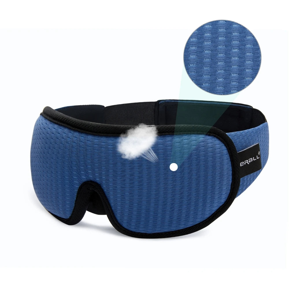 Masque de sommeil 3D occultant la lumière, doux et rembourré.