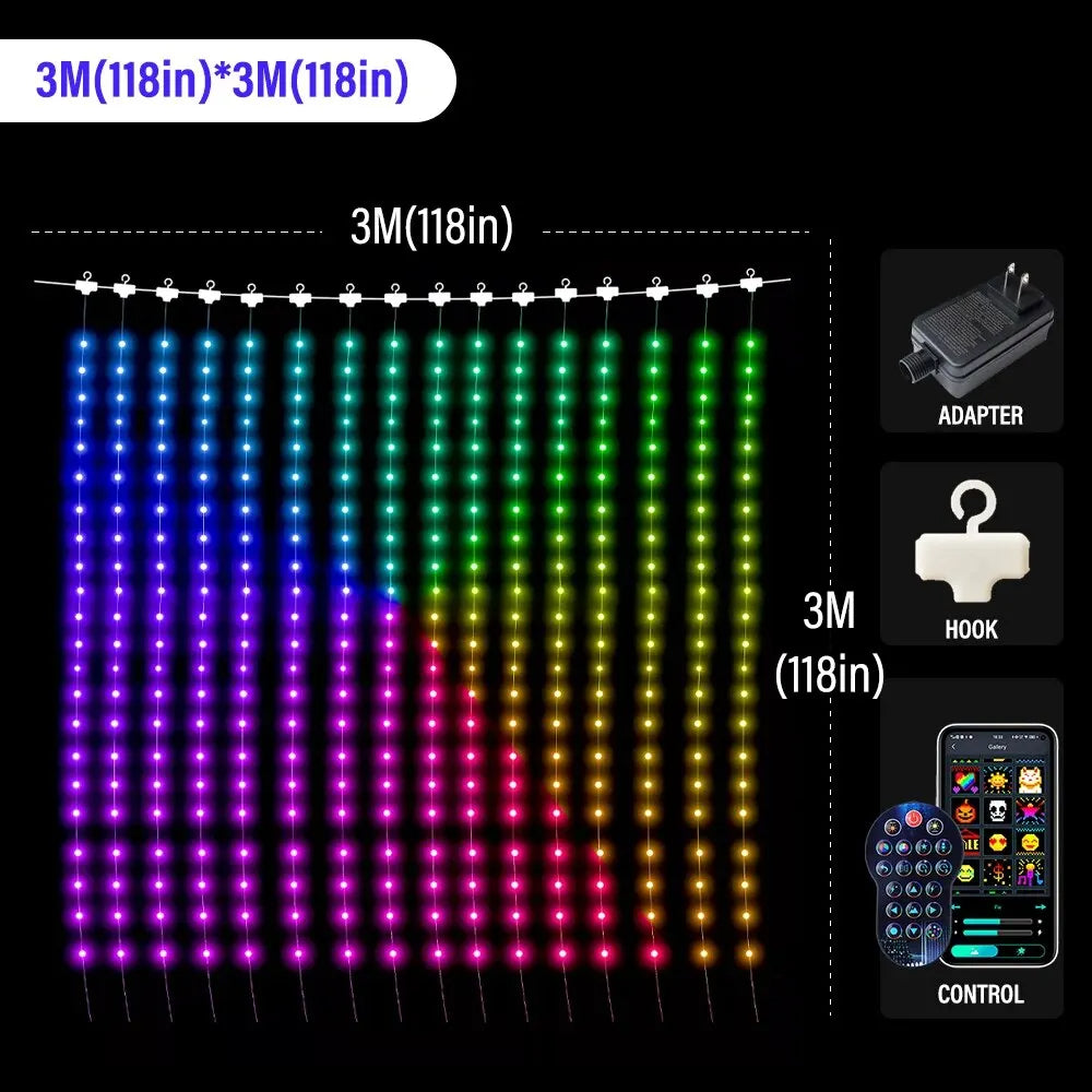 Rideau lumineux à 400 LED