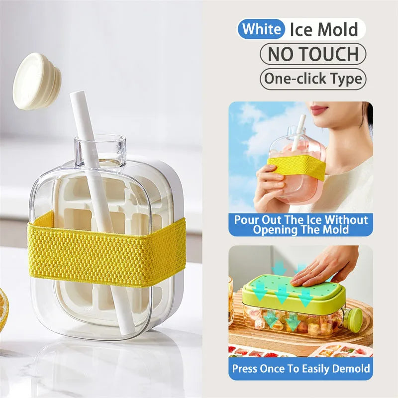 Bac à glaçons avec paille.         Ice Cube Tray With Straw