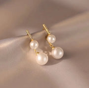 Boucles d'oreilles vintage en perles style CC